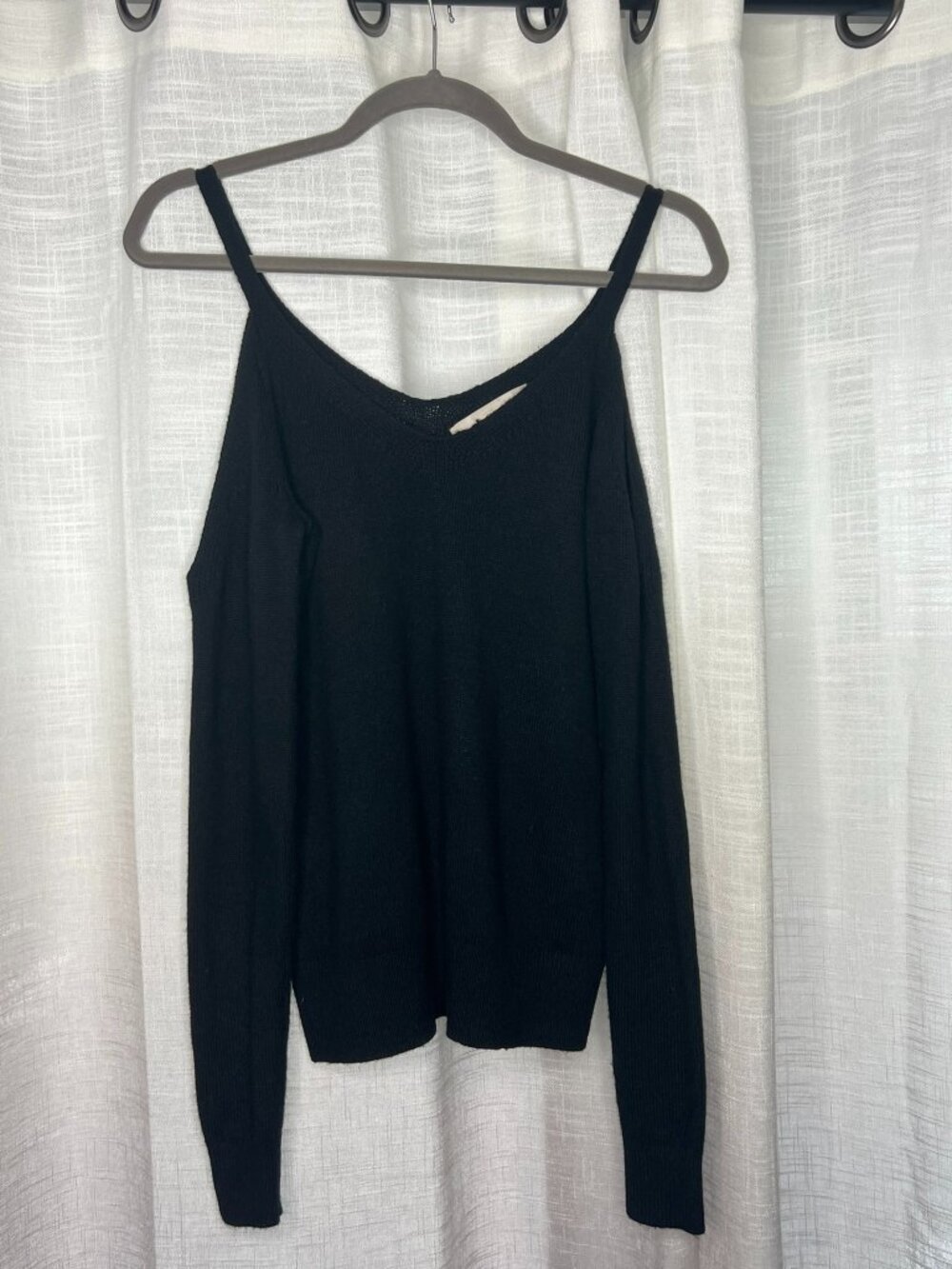 Loft Black Knitted Cold Shoulder Top